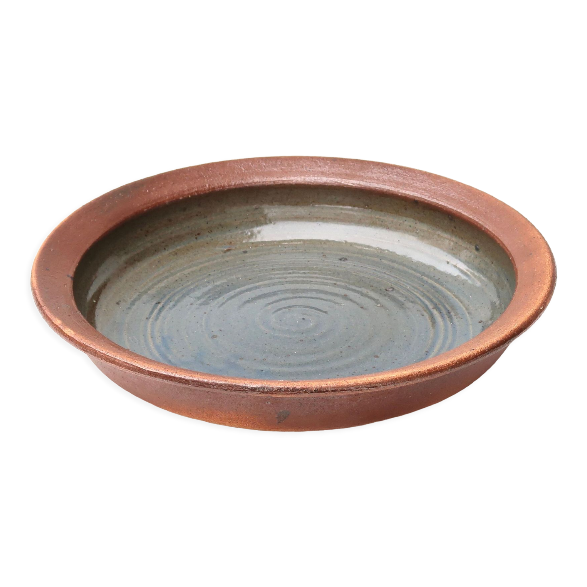 Stoneware dish by Pierre Digan, La Borne, 60s