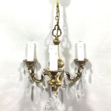Chandelier 3 lights in bronze and grapevines