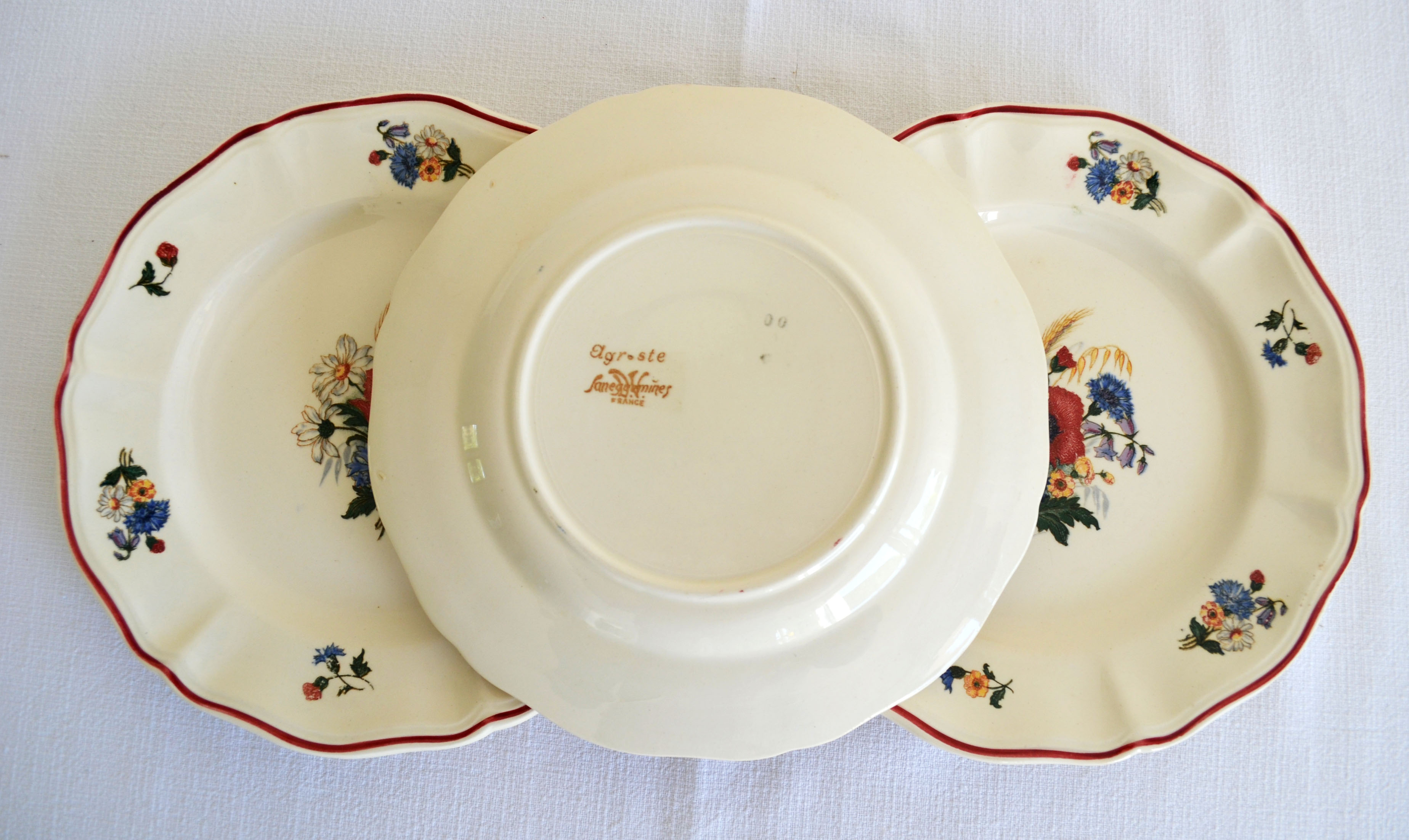 3 dessert plates Agreste de Sarreguemines