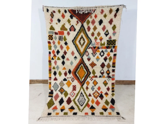 Handmade moroccan berber carpet 194 x 133 cm