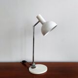 Reversible white metal and chrome table lamp, 1960's