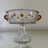 Coupe sur pied verre cristallin années 60