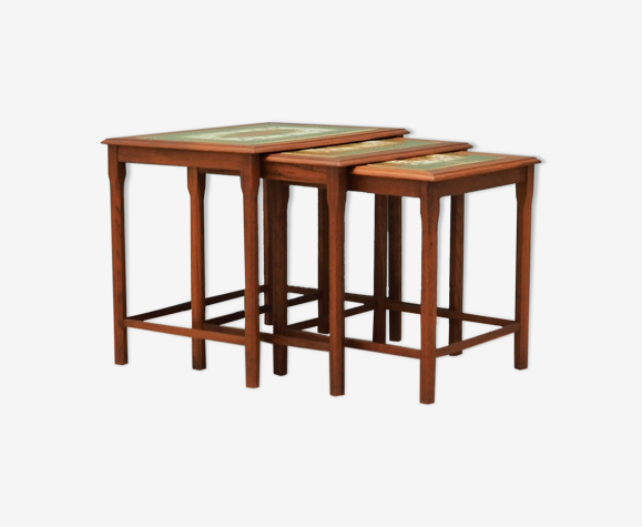Ensemble de trois tables gigognes en teck, design danois, années 60
