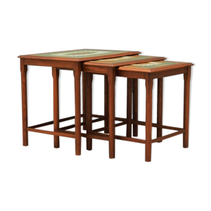ensemble de trois tables gigognes en teck, design danois, années 60