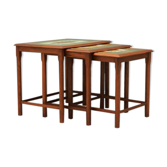 Set of three teak nesting tables, Danish design, 60's