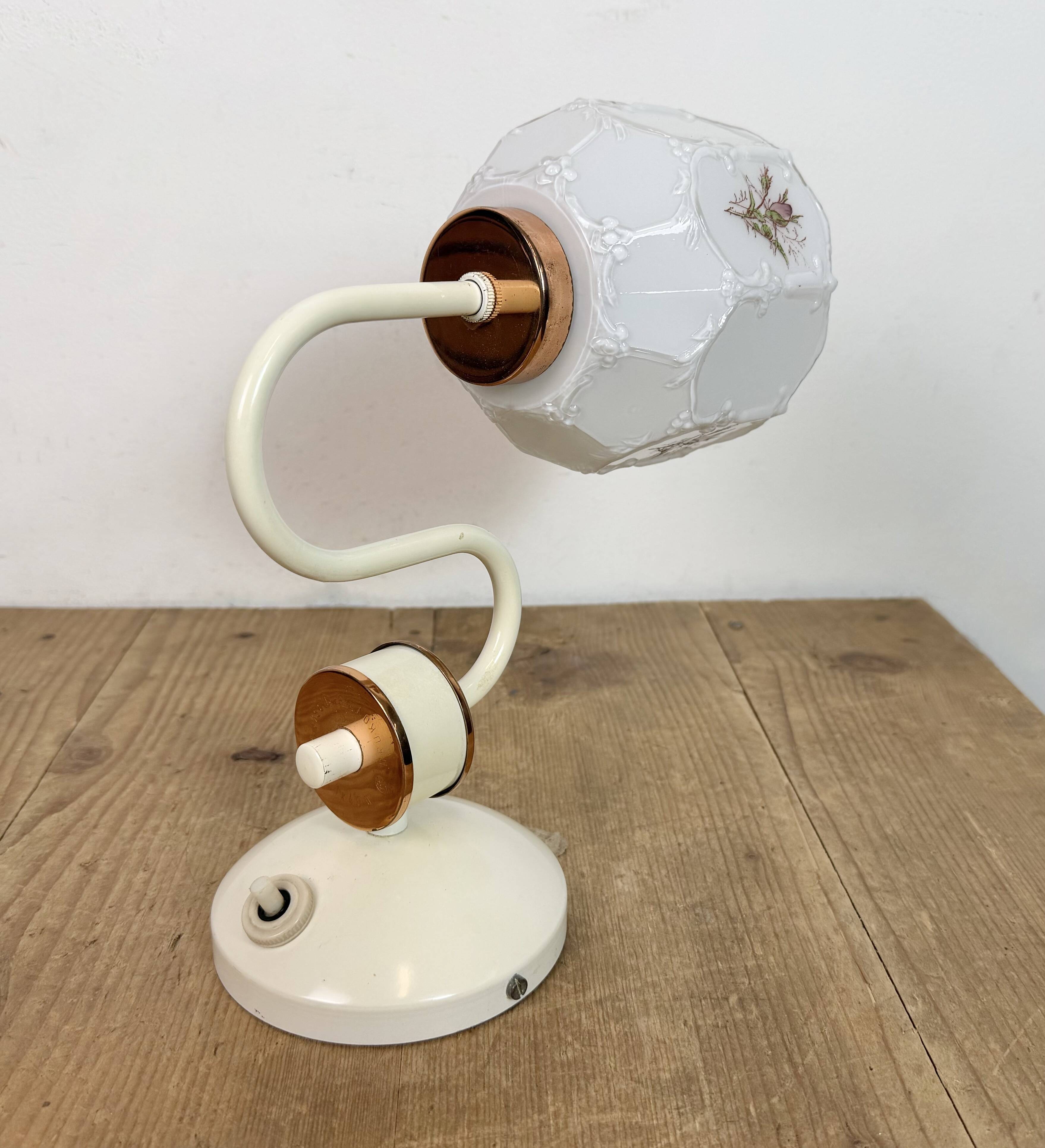 Vintage Wall Light with Milk Glass from Drukov, 1960s