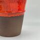 Vintage studio ceramic vase, dripping red glaze, signed "Pot Aardig"