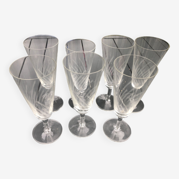 Set of 7 champagne flutes