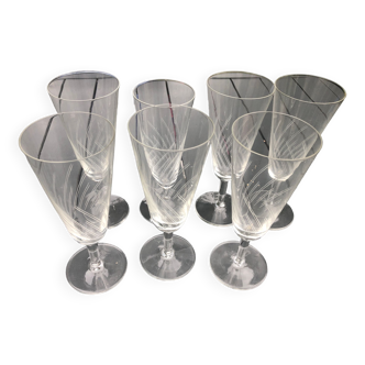 Set of 7 champagne flutes