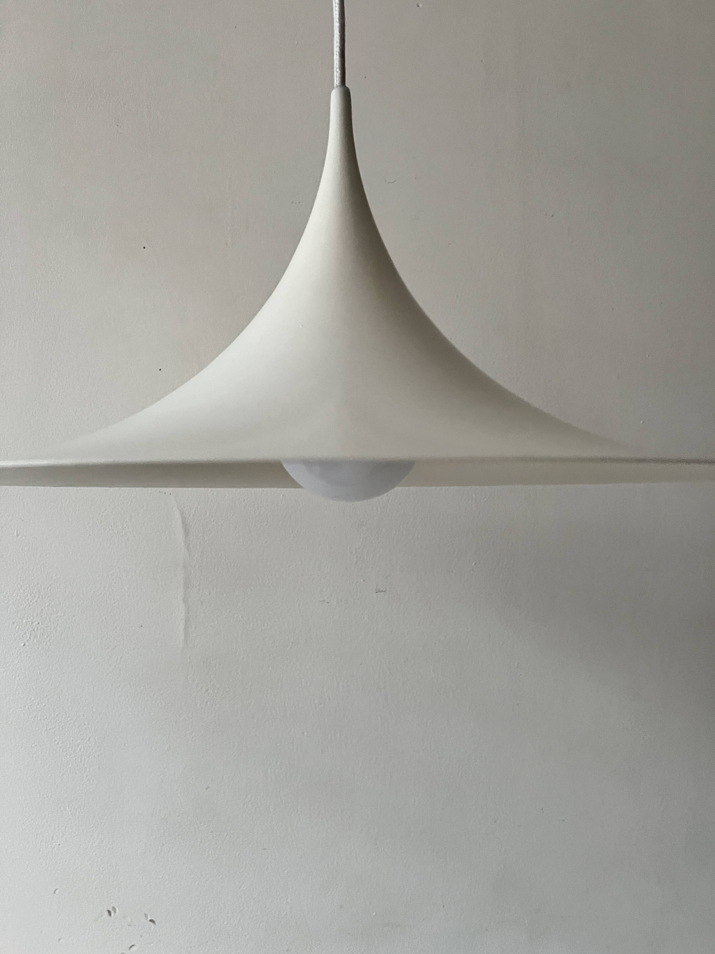 White tulip pendant by Bonderup Fog and Monrup, Danish design 1970