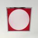 Cubic Red and White Plexiglass and Metal Pendant, Italy