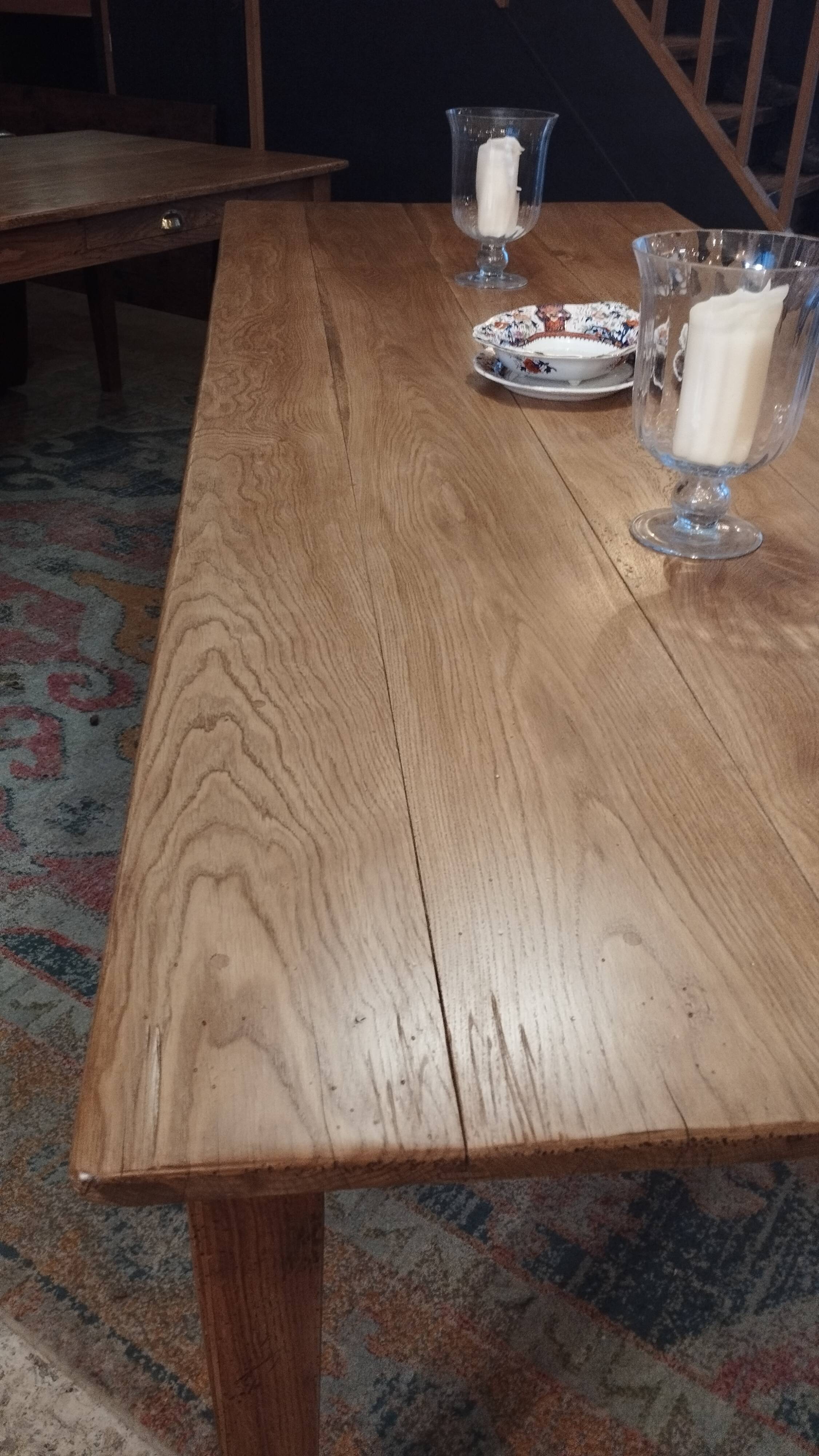 Solid oak farmhouse table 260x100