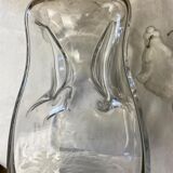 Antique engraved pinched crystal decanter