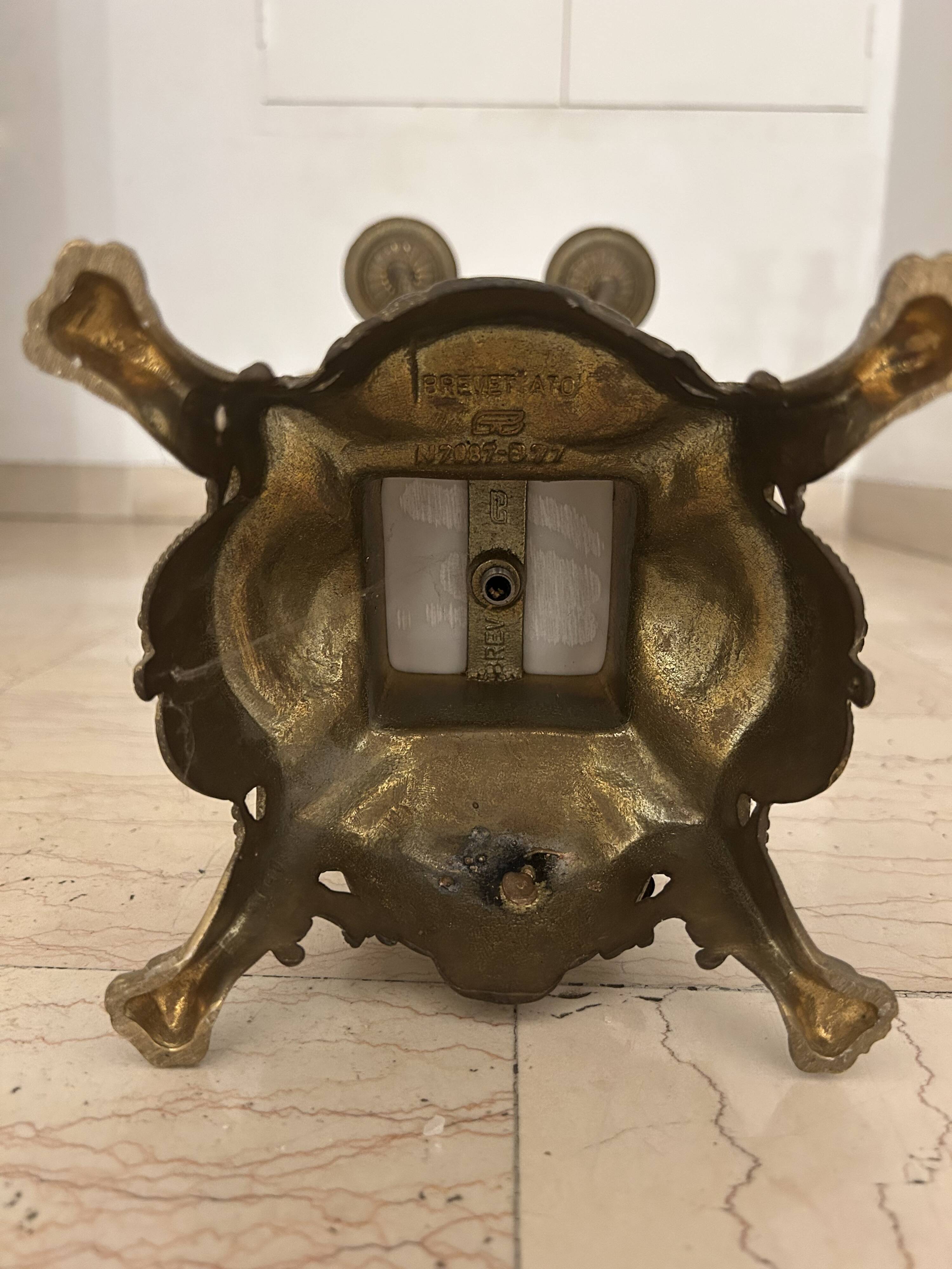 Paire de grands candélabres 7 feux - 69 cm - Bronze - Putti
