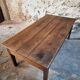 Table basse ancienne en chêne français – Table de ferme rustique du XIXe siècle avec tiroir et panneau de rangement coulissant, vers 1850
