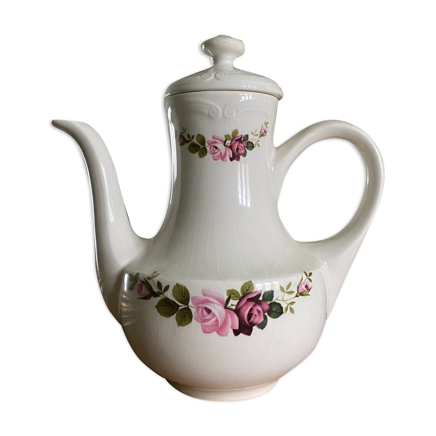 Old teapot Gien faience model Champs