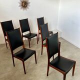 Arne Ovmand Olsen Mogens Kold Lot 6 old Scandinavian design Denmark chairs in vintage rosewood