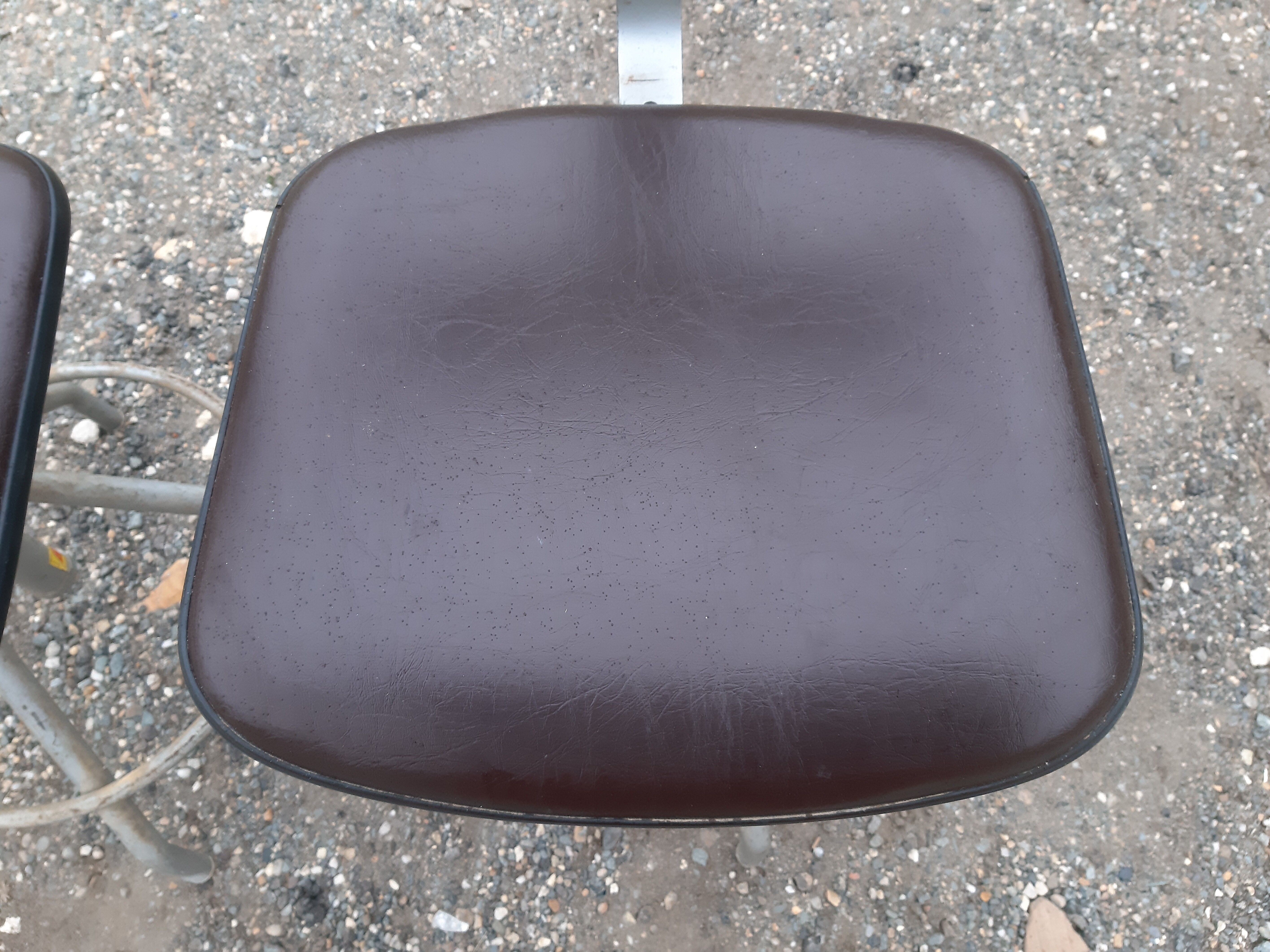 Pair of industrial chairs iron and skai BAO