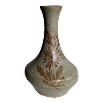 Vase soliflore vintage gray brown flower pattern H:16cm