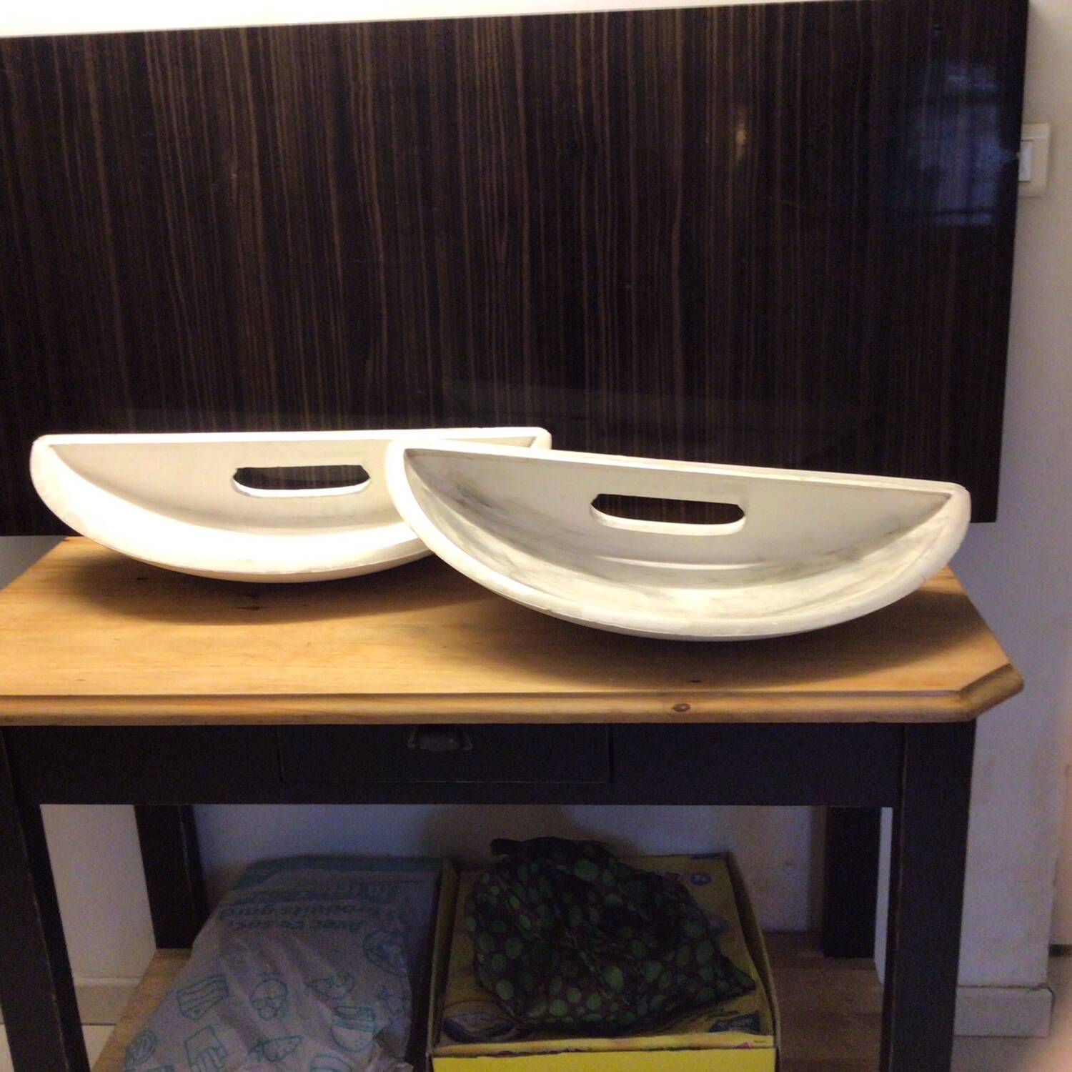 Pair of plaster wall lights