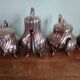 Victor Saglier - Tea & coffee service - Art Nouveau - corrugated silver metal