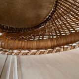 Pair of wicker rattan armchairs