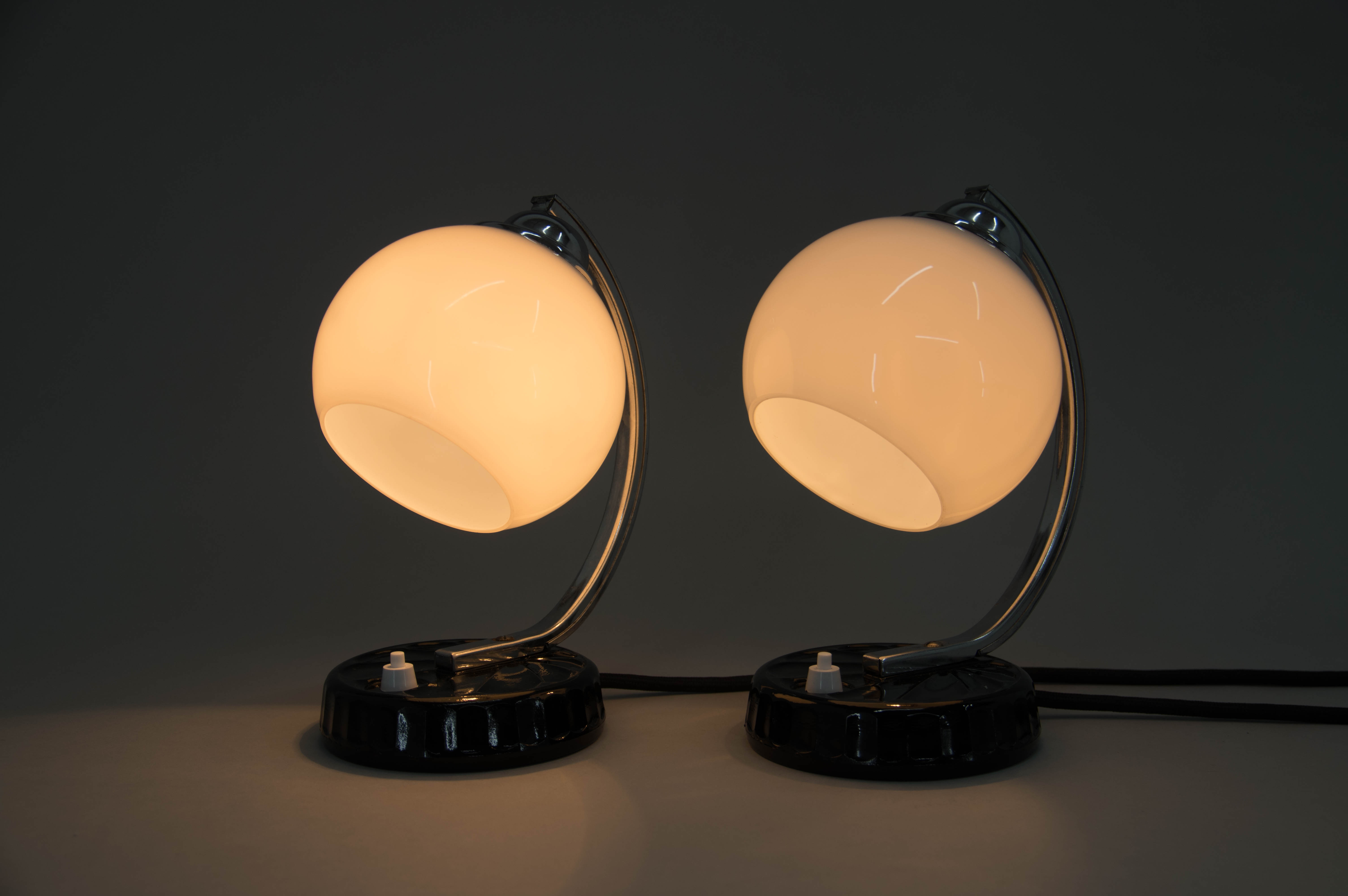 Set of two art deco table lamps, 1930s
