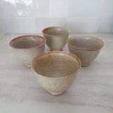 Set of 4 Large Pyrite Stone Bowls