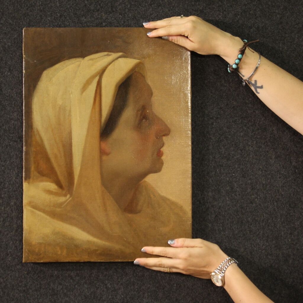 Oil painting on paper from the 19th century