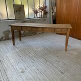 Farmhouse table pine multi-drawers