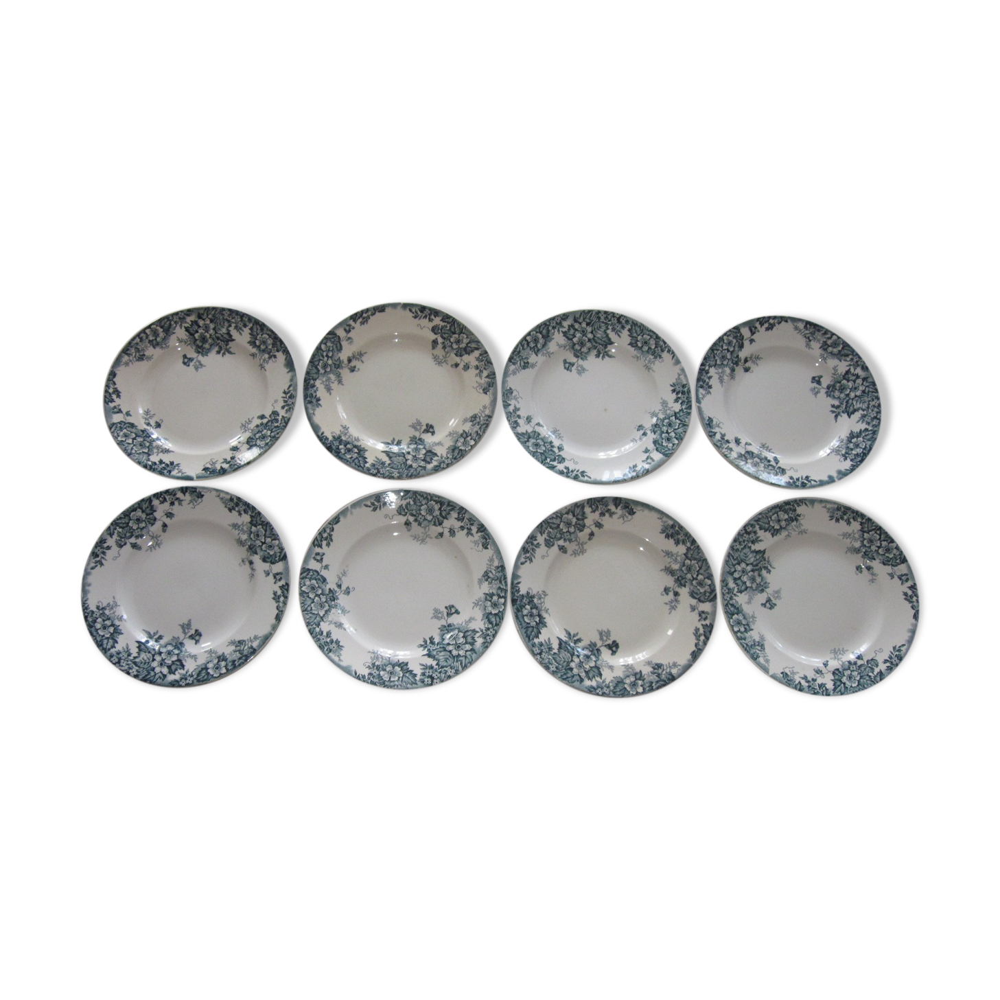 Set de 8 assiettes marie louise en faience de st Amand