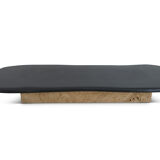 Basalt and travertine coffee table