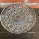 Coupe Sur Pied Ancienne Plat Apéro En Cristal Moulé Décor Vintage #D66