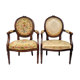 Pair of Louis XVI-style convertible armchairs