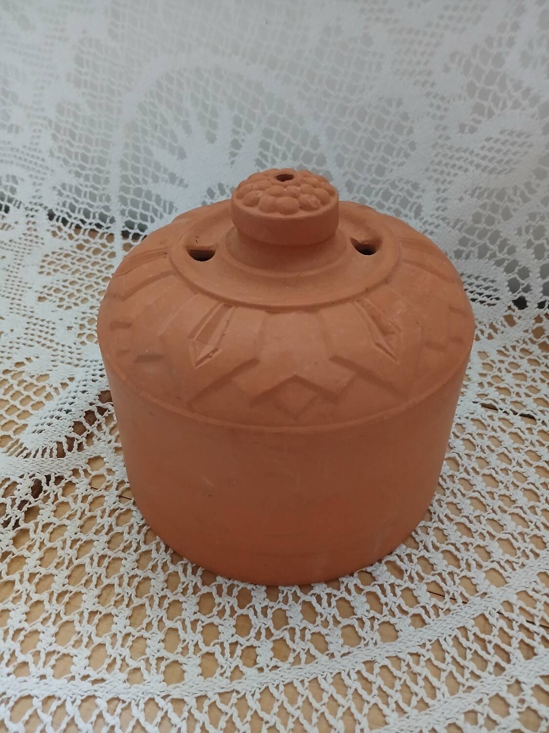 Terracotta butter dish with dome