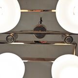 Arlus chandelier with 6 lights in opaline and brass from the 60s/70s