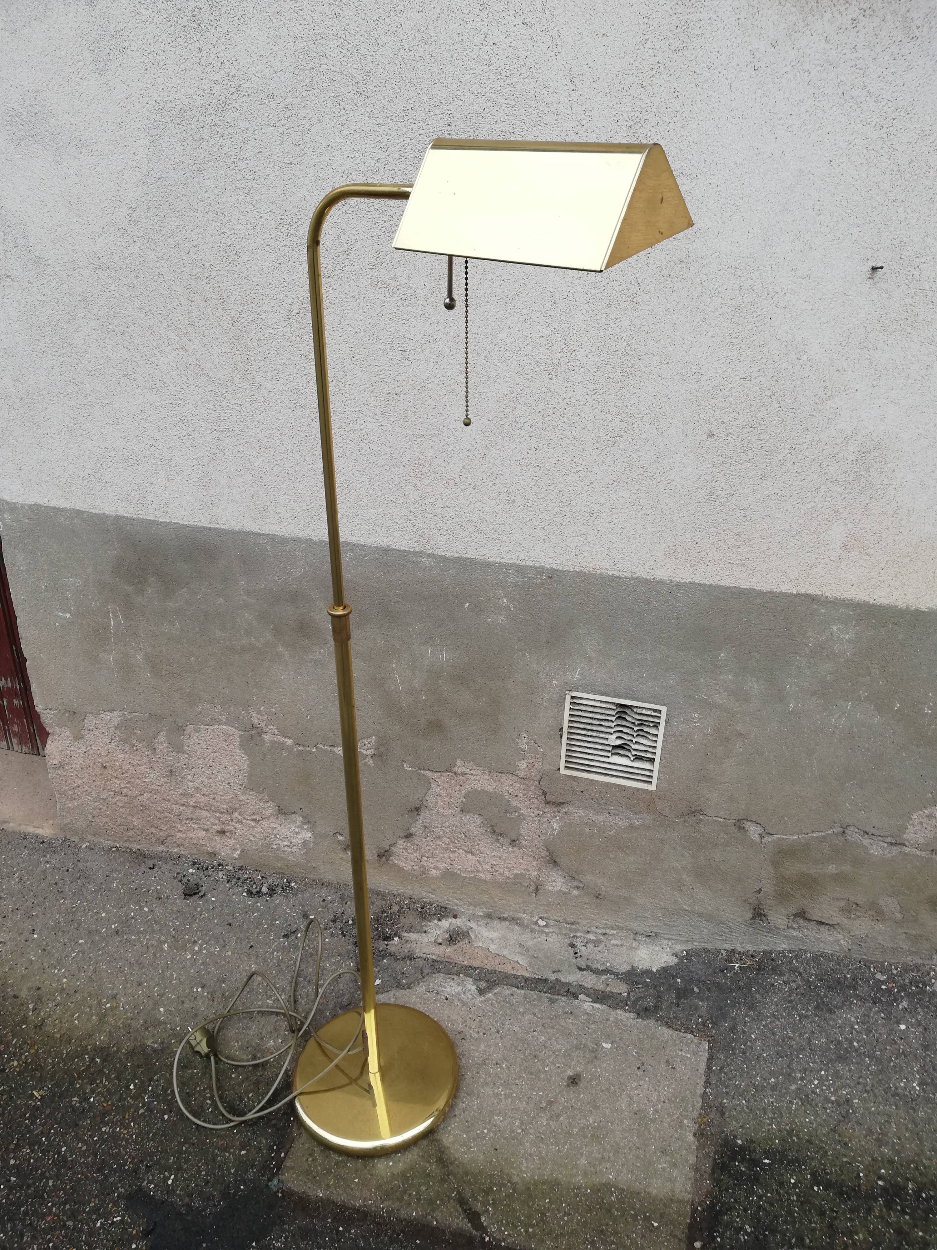 Adjustable brass vintage floor lamp