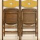 Pair of vintage folding chairs year 50 sculpted backrest.