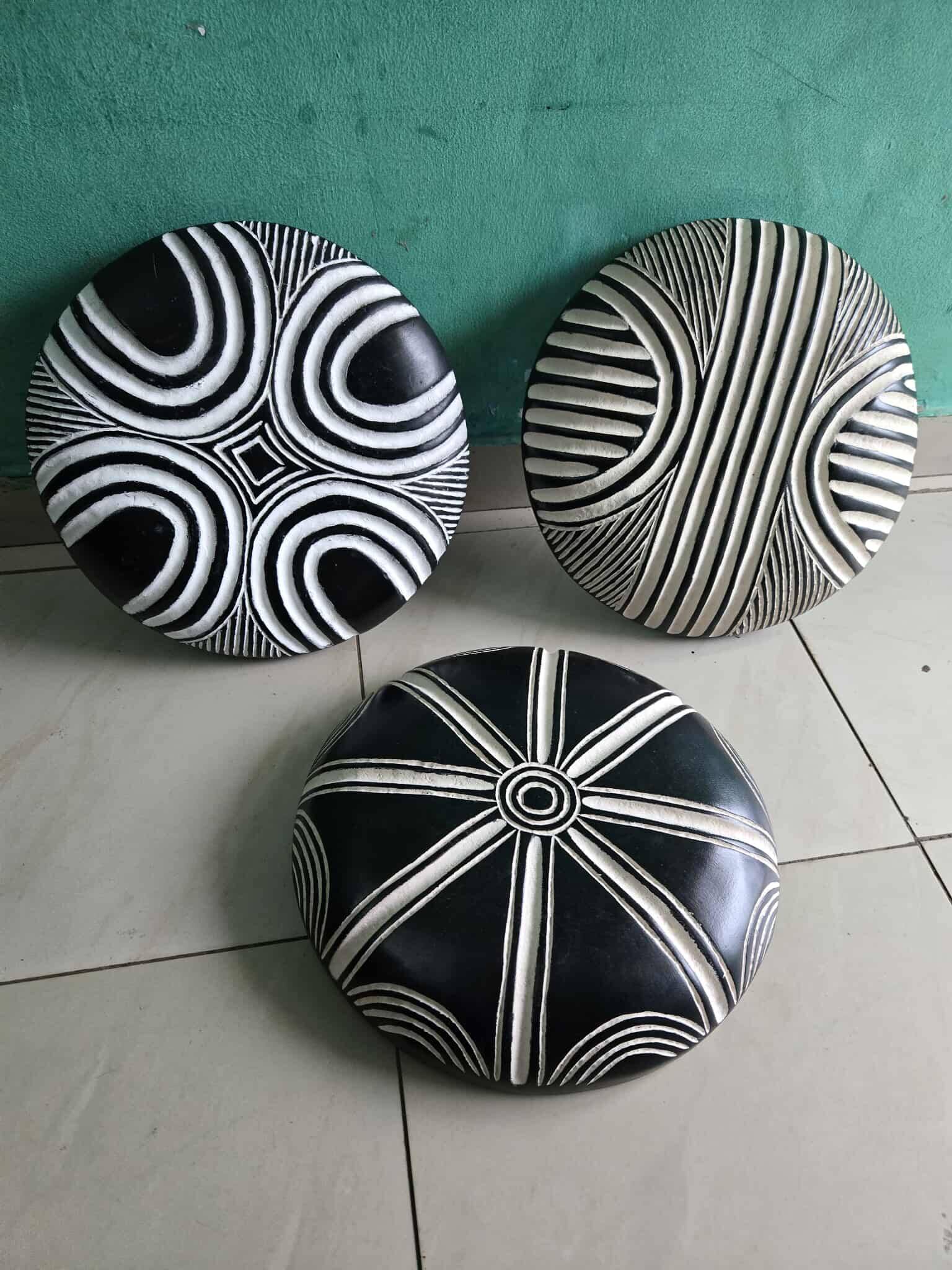 Set of 3 Traditional African Bamiléké Shields