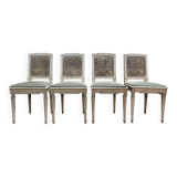 Set of 4 Louis XVI style caned chairs Jean Mocque