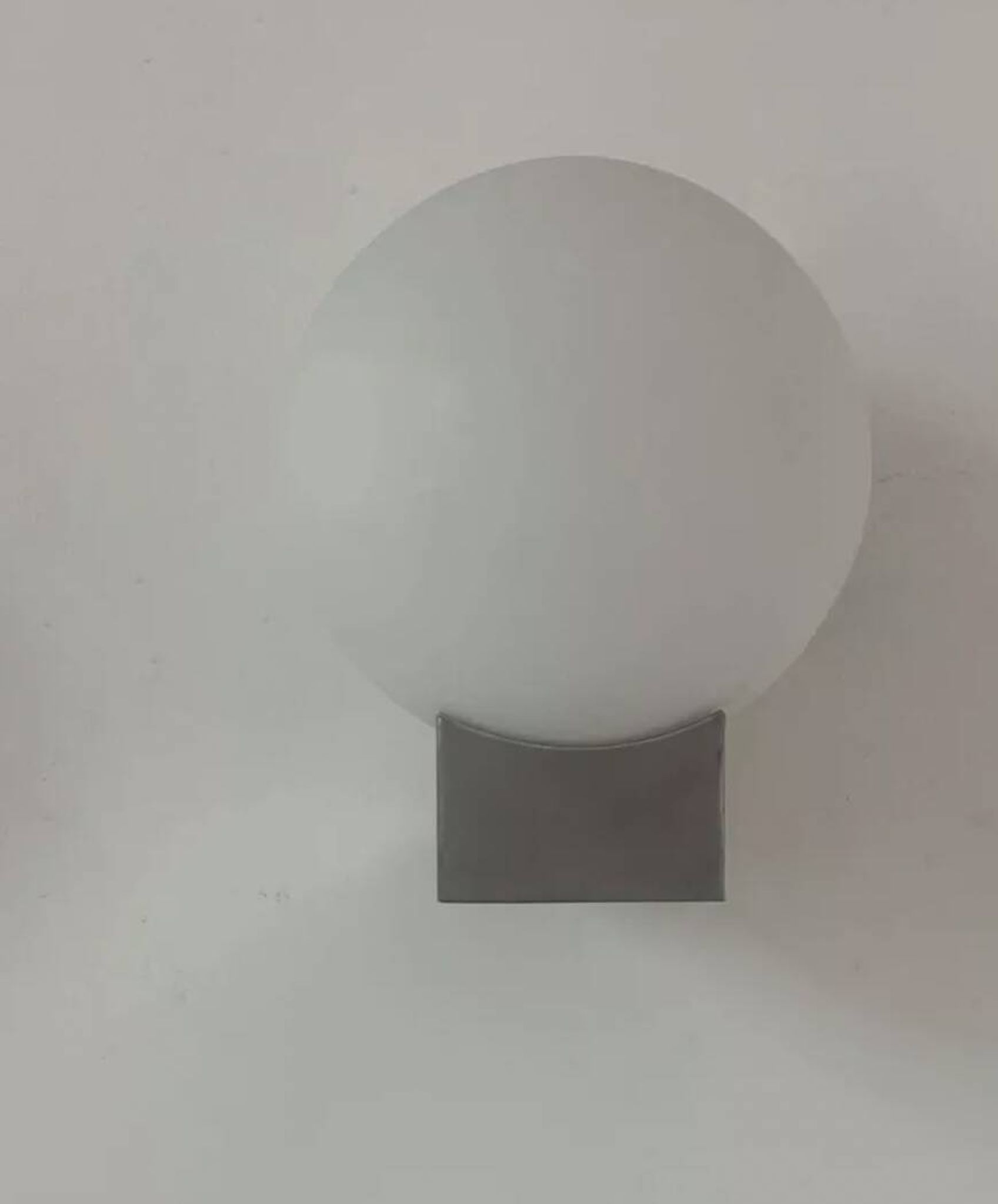 Pair of vintage wall lights, brushed metal and opaline, France 1970