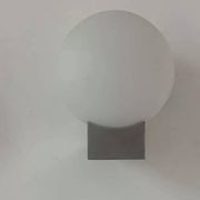 Pair of vintage wall lights, brushed metal and opaline, France 1970