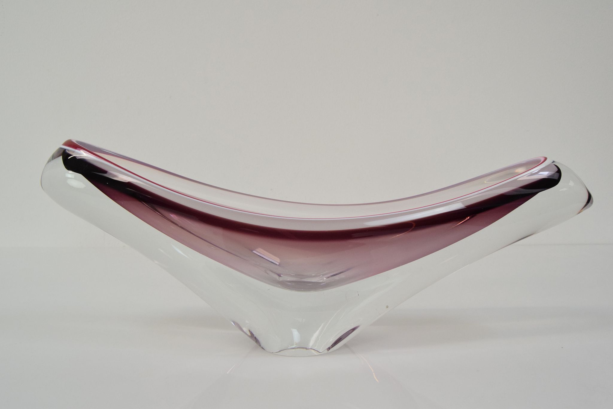 Mid-century Glass Bowl,designed Josef Hospodka for Chribska,1960's.