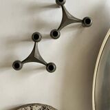 Stoff Nagel designer candlestick in genuine chrome-plated metal, Denmark 1970