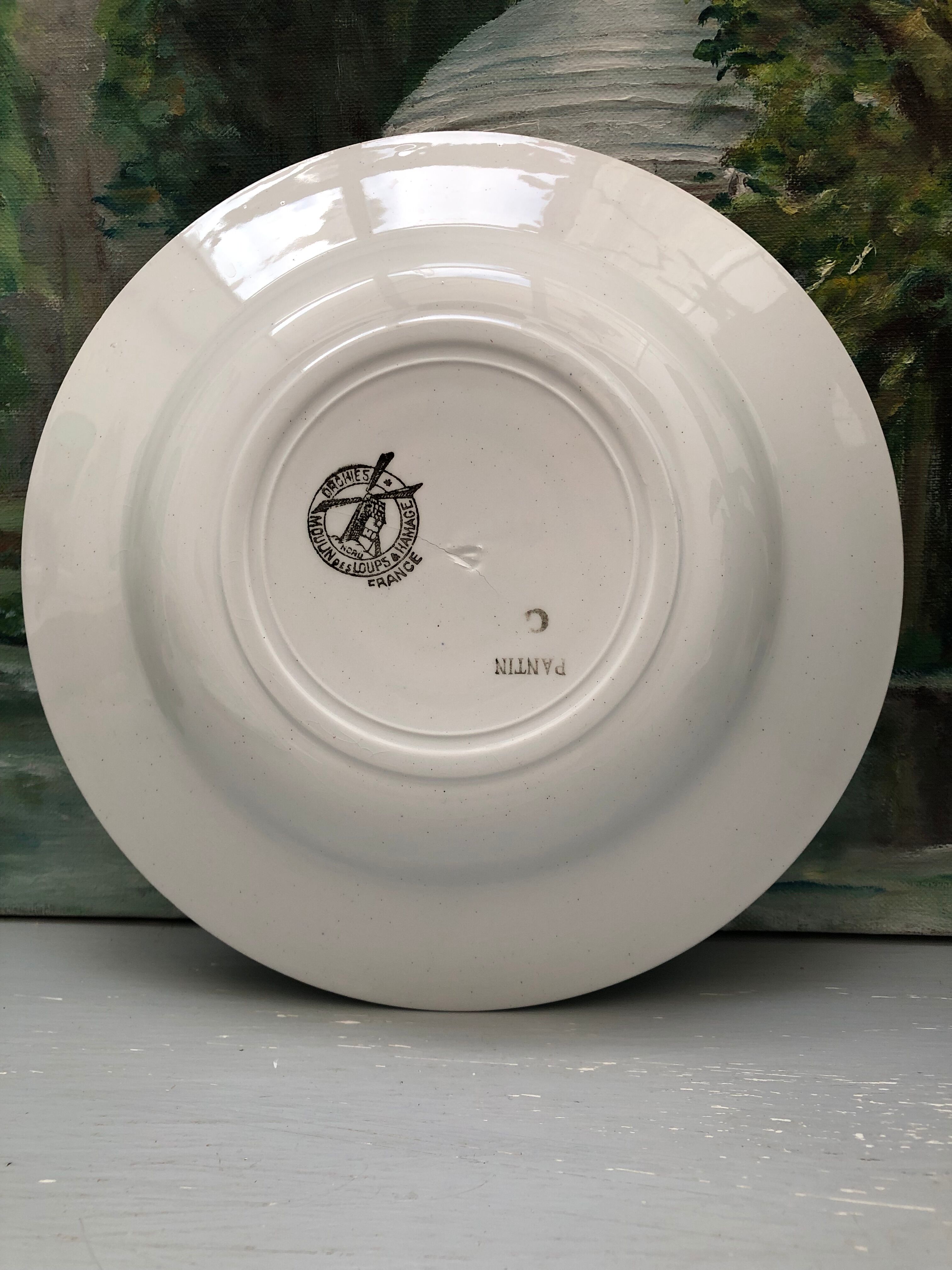 Assiettes creuses signé Moulins des Loups Hamage orchies nord France modèle "pantin"