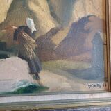 Oil on Canvas 19th Signed Breton Landscape