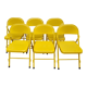 Ensemble de six chaises en métal pliantes jaunes Eurosit