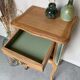 Wooden and green bedside table