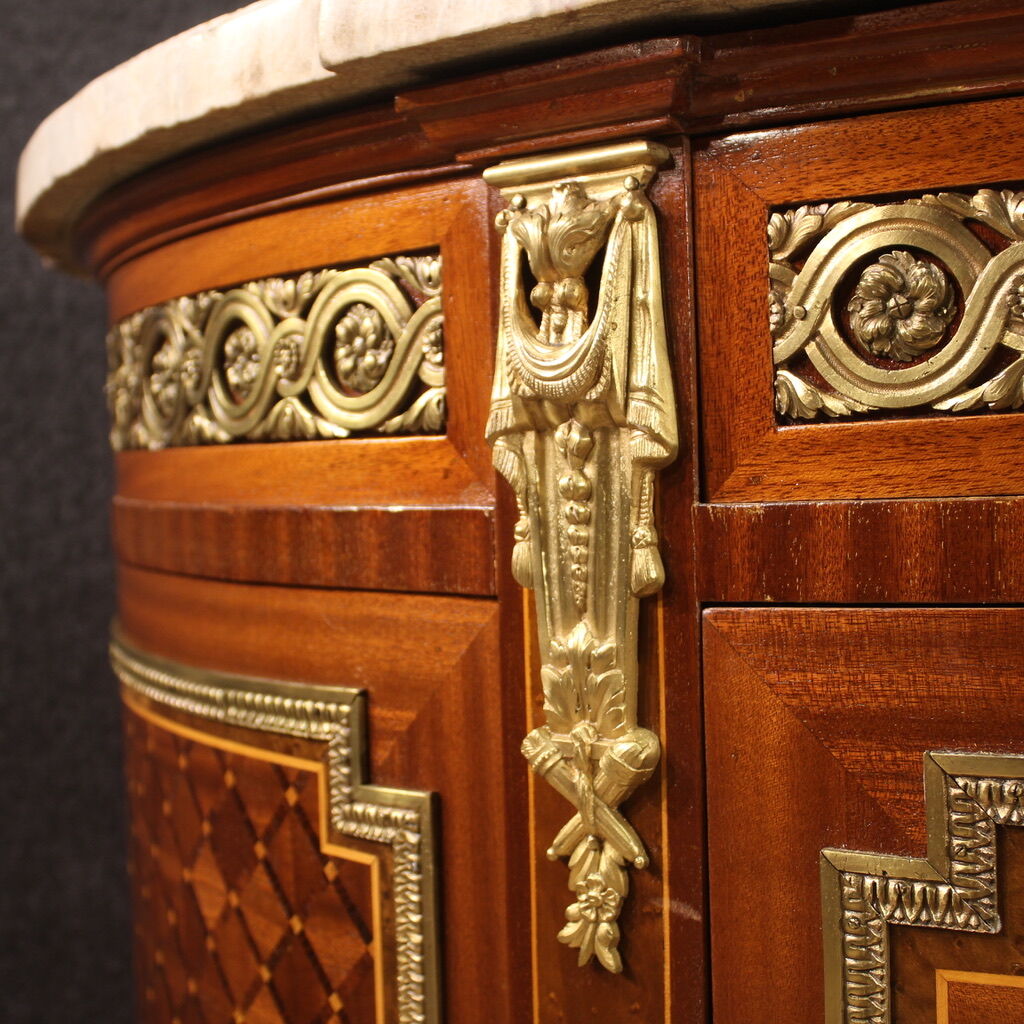 Half-moon dresser with marble top from the XXth century