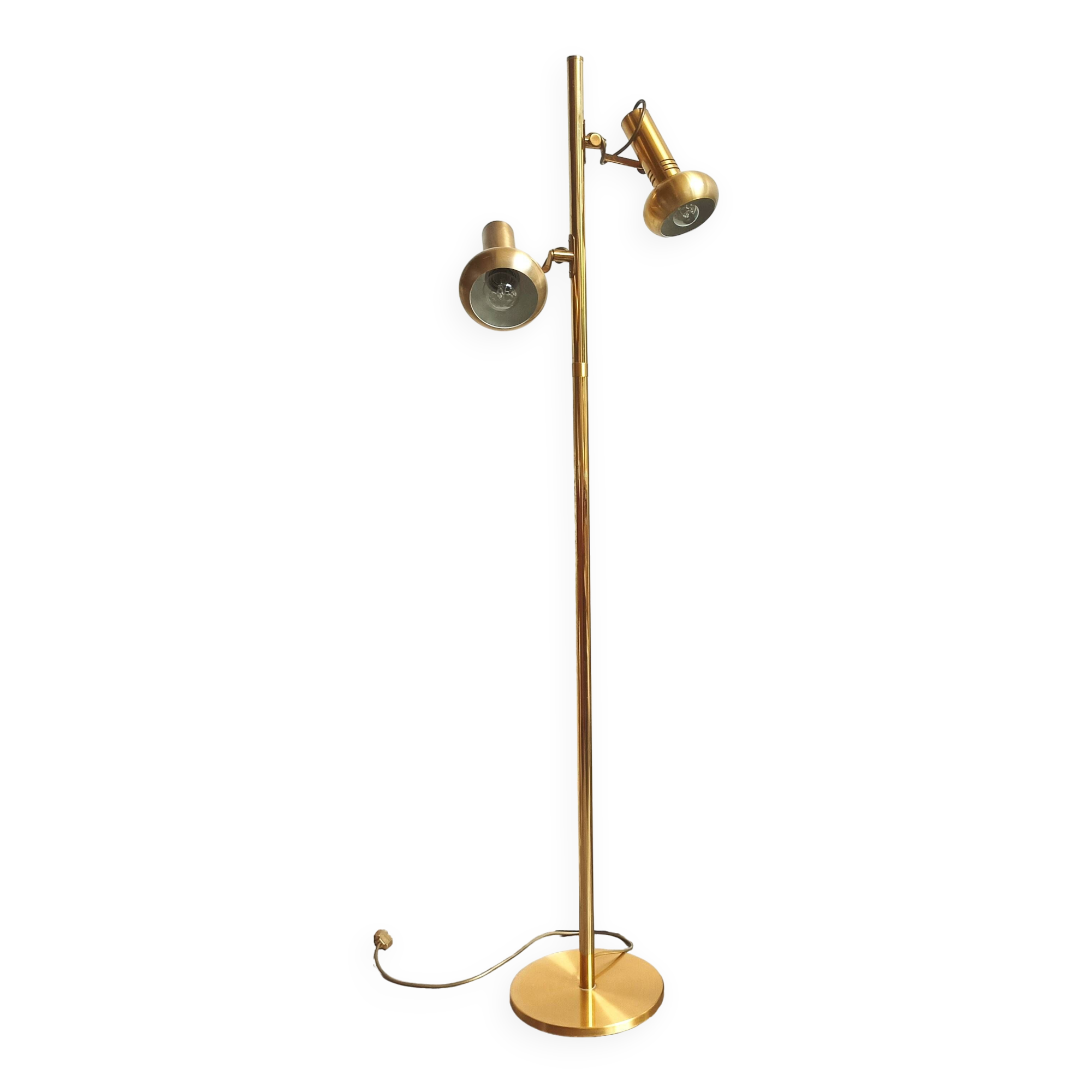 Lampadaire spots laiton doré 70s